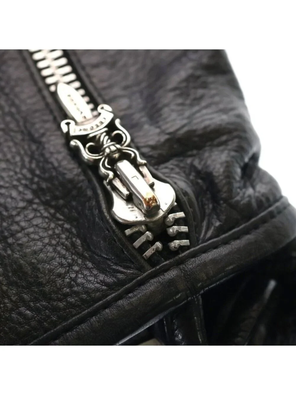 Chrome Hearts Shoulder Bag Tiny Gunslinger Strap Leather Black